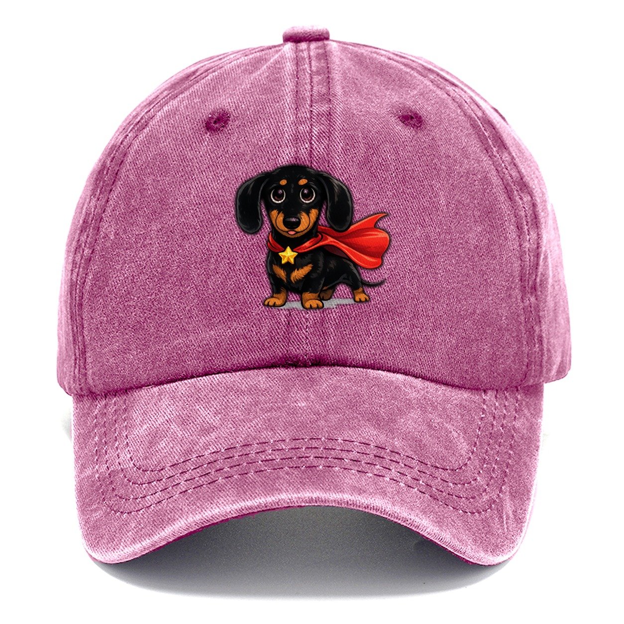 Dachshund Superhero Cape Classic Cap – Dusty Rose