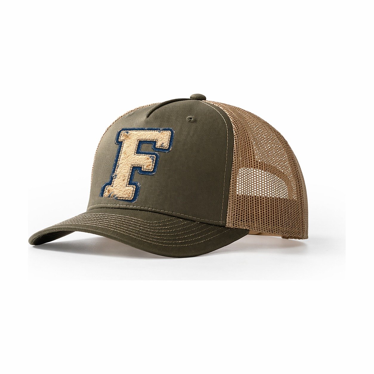 Varsity Chenille F Monogram Trucker Hat – Olive Khaki