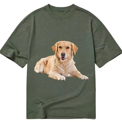 Golden Retriever Laying Dow Classic T-shirt – Army Green
