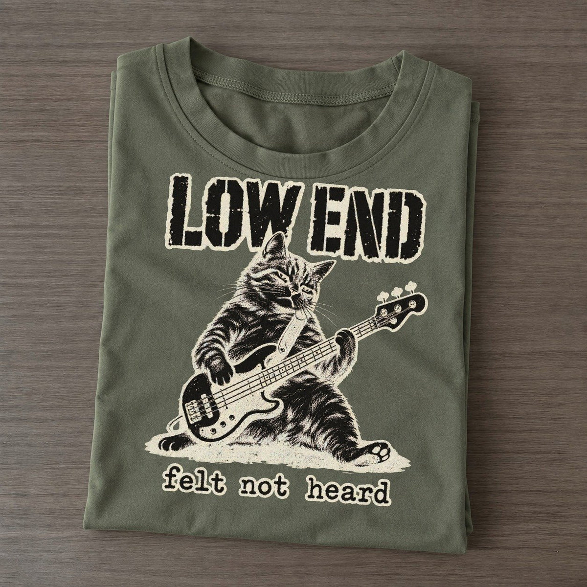 Bass Cat Alley Cat Records Classic T-shirt – Army Green