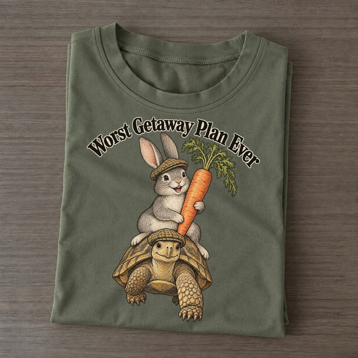 Worst Getaway Plan Ever Kerfuffle Club Classic T-shirt – Army Green