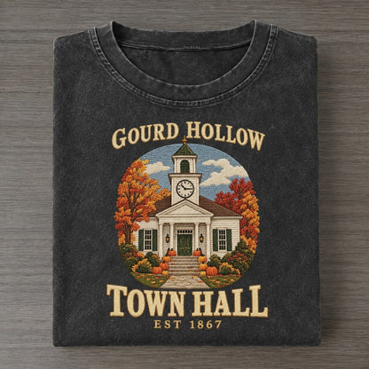 Town Hall Gourd Hollow Vintage T-shirt – Black