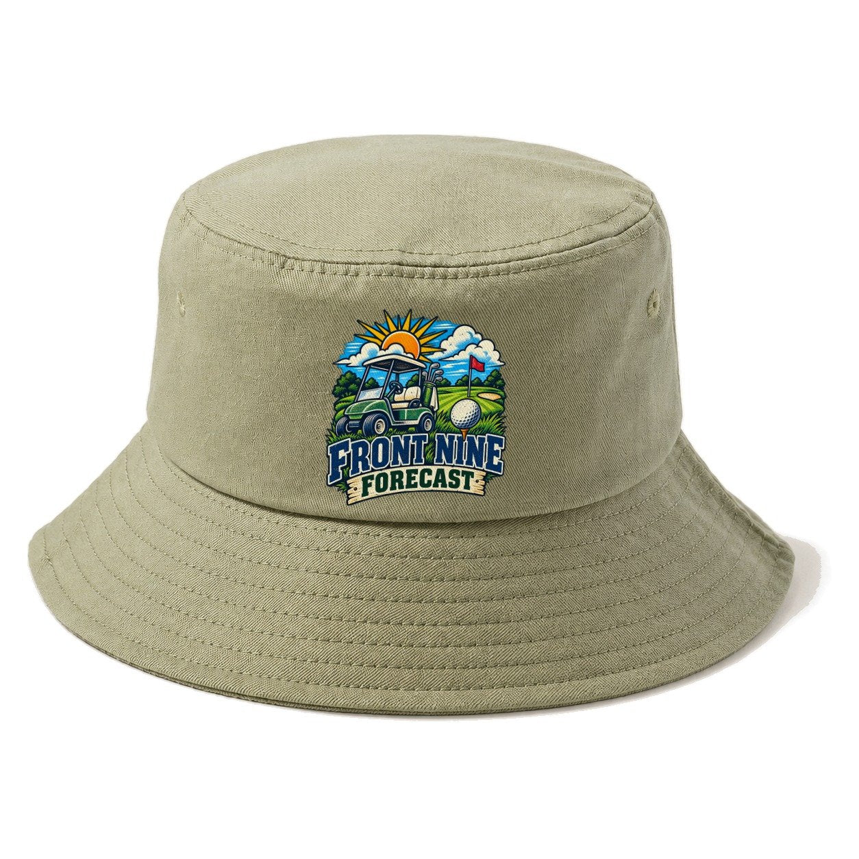 Front Nine Forecast Golf Life Bucket Hat – Army Green