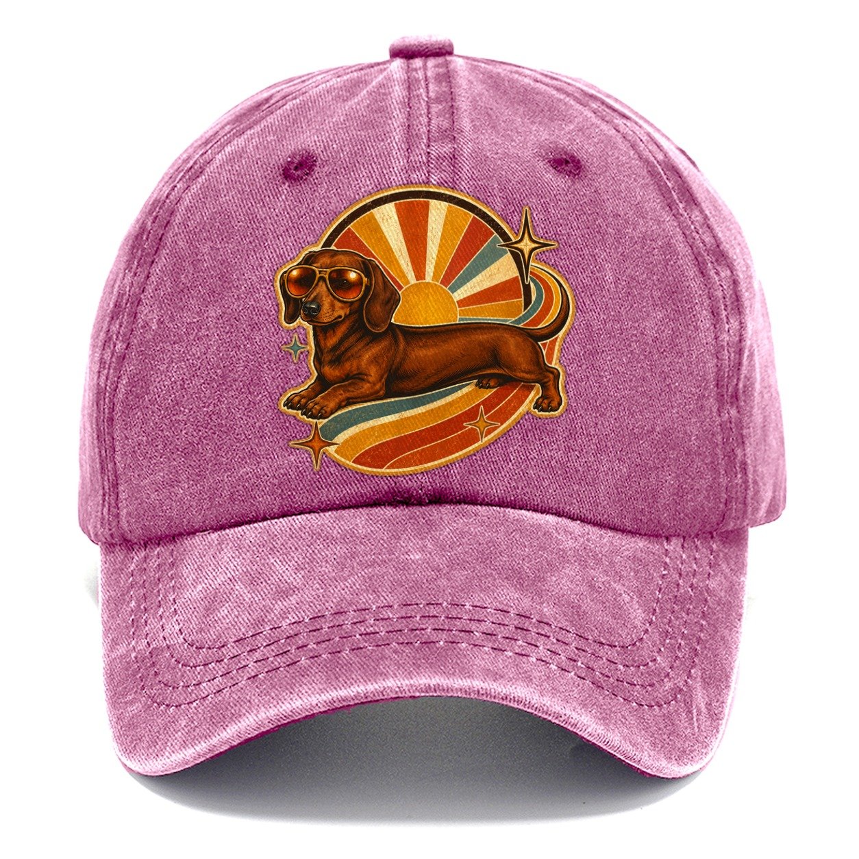 Vintage Retro Dachshund Cruiser Classic Cap – Dusty Rose