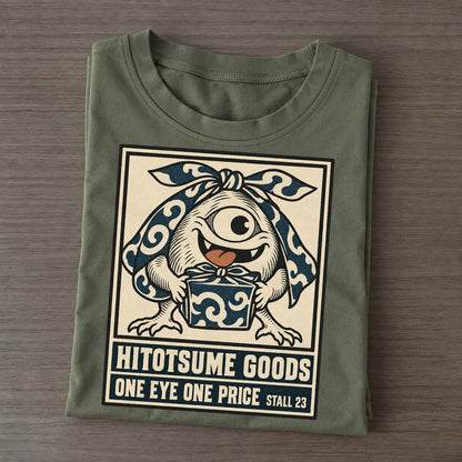 Hitotsume Goods Yokai Night Market Classic T-shirt – Army Green