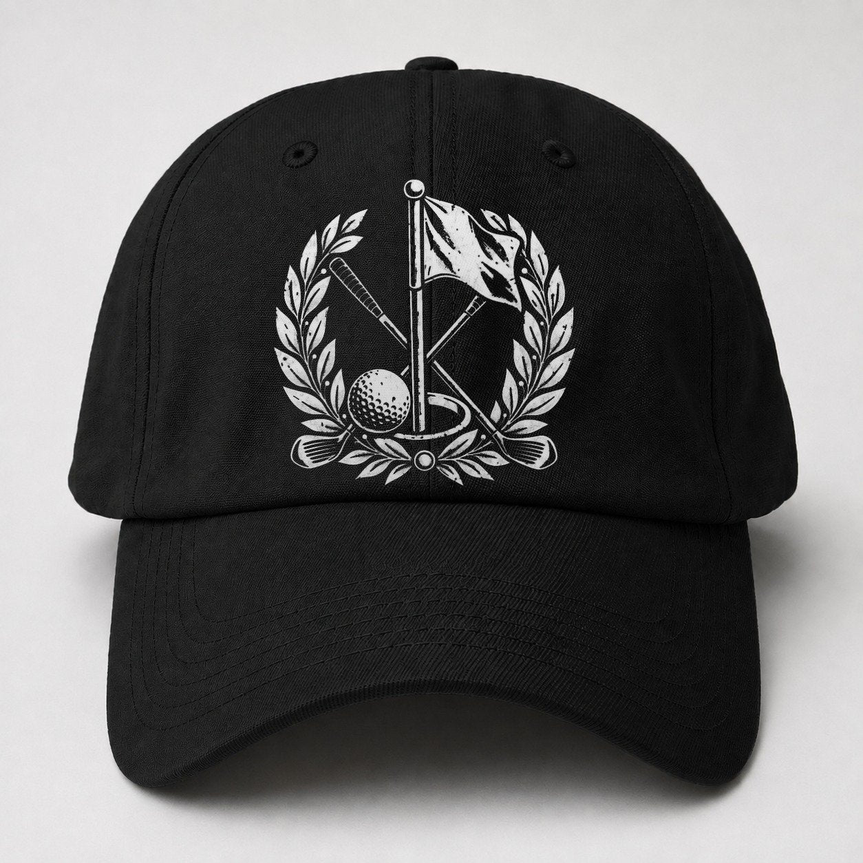 Flag And Ball Crest Golf Life Baseball Cap – Black