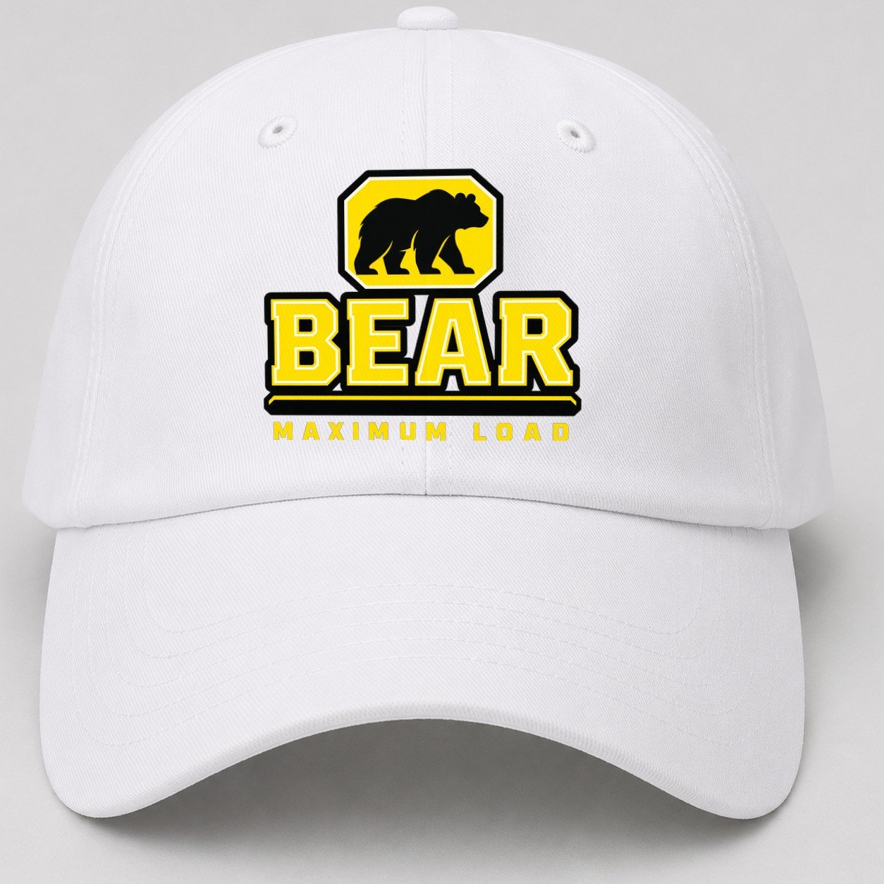 Bear Maximum Load Heavy Duty Baseball Cap – White