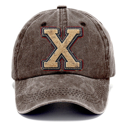 Varsity Chenille X Monogram Classic Cap – Brown