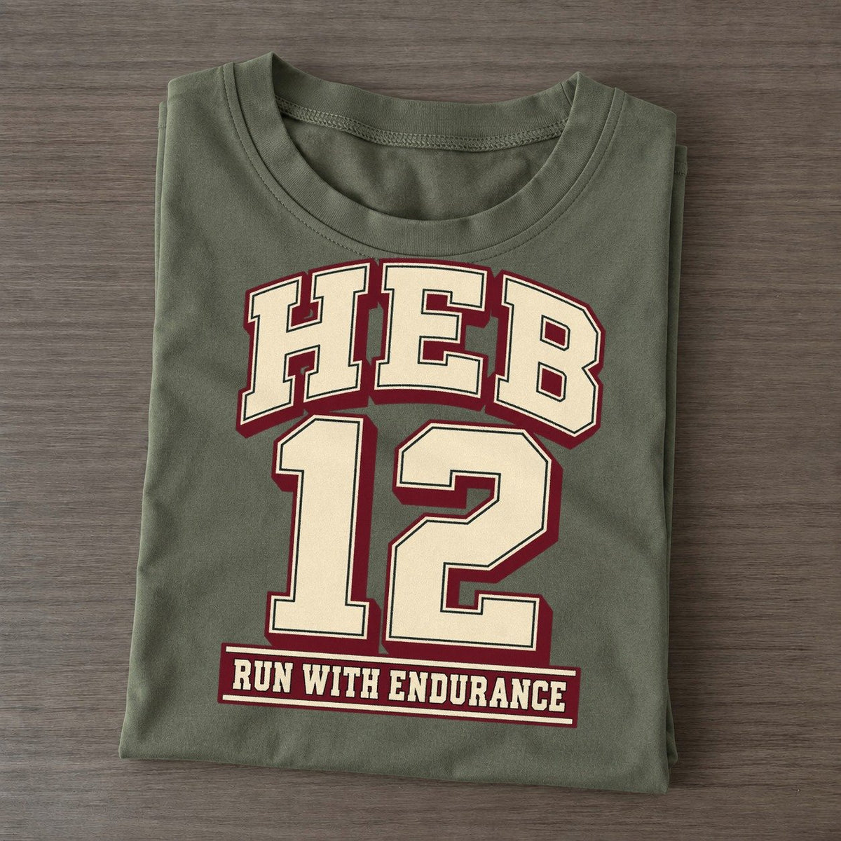 Hebrews 12 Varsity Chapel Varsity Classic T-shirt – Army Green