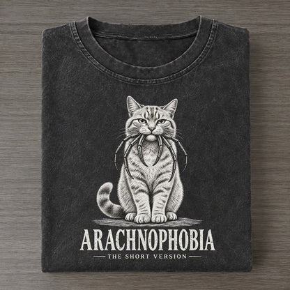 Arachnophobia Short Version Cats Vintage T-shirt – Black