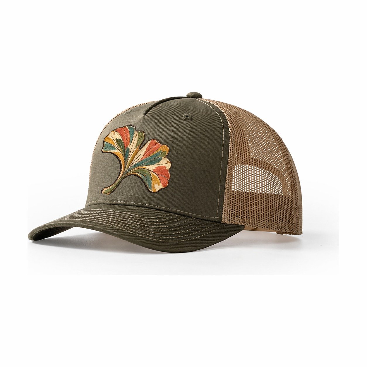 Single Ginkgo Rest Gentle Wild Trucker Hat – Olive Khaki