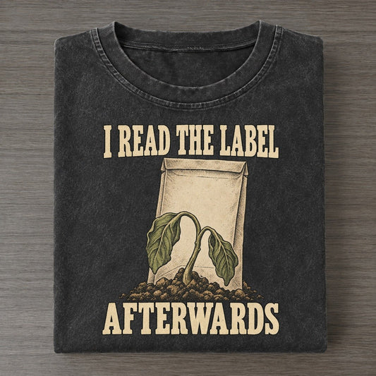Afterwards Botanical Warnings Vintage T-shirt – Black