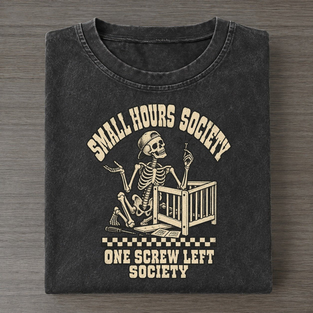 Crib Assembly Small Hours Society Vintage T-shirt – Black