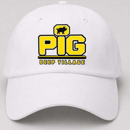 Pig Deep Tillage Heavy Duty Baseball Cap – White