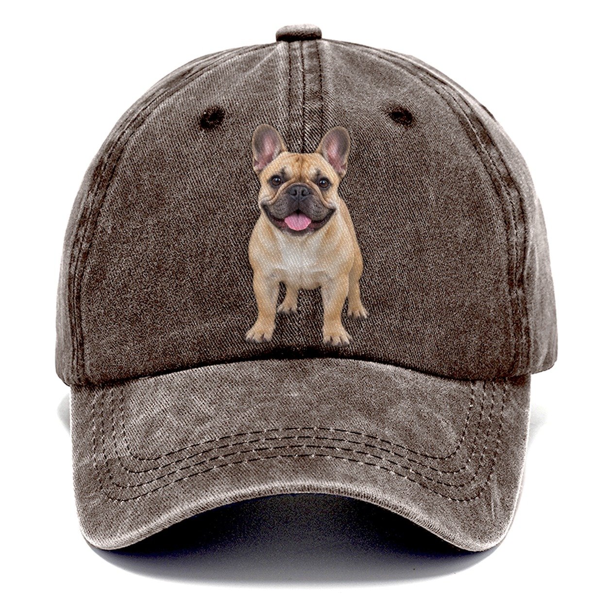French Bulldog Standing Top Breeds Classic Cap – Brown