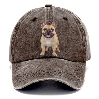 French Bulldog Standing Top Breeds Classic Cap – Brown