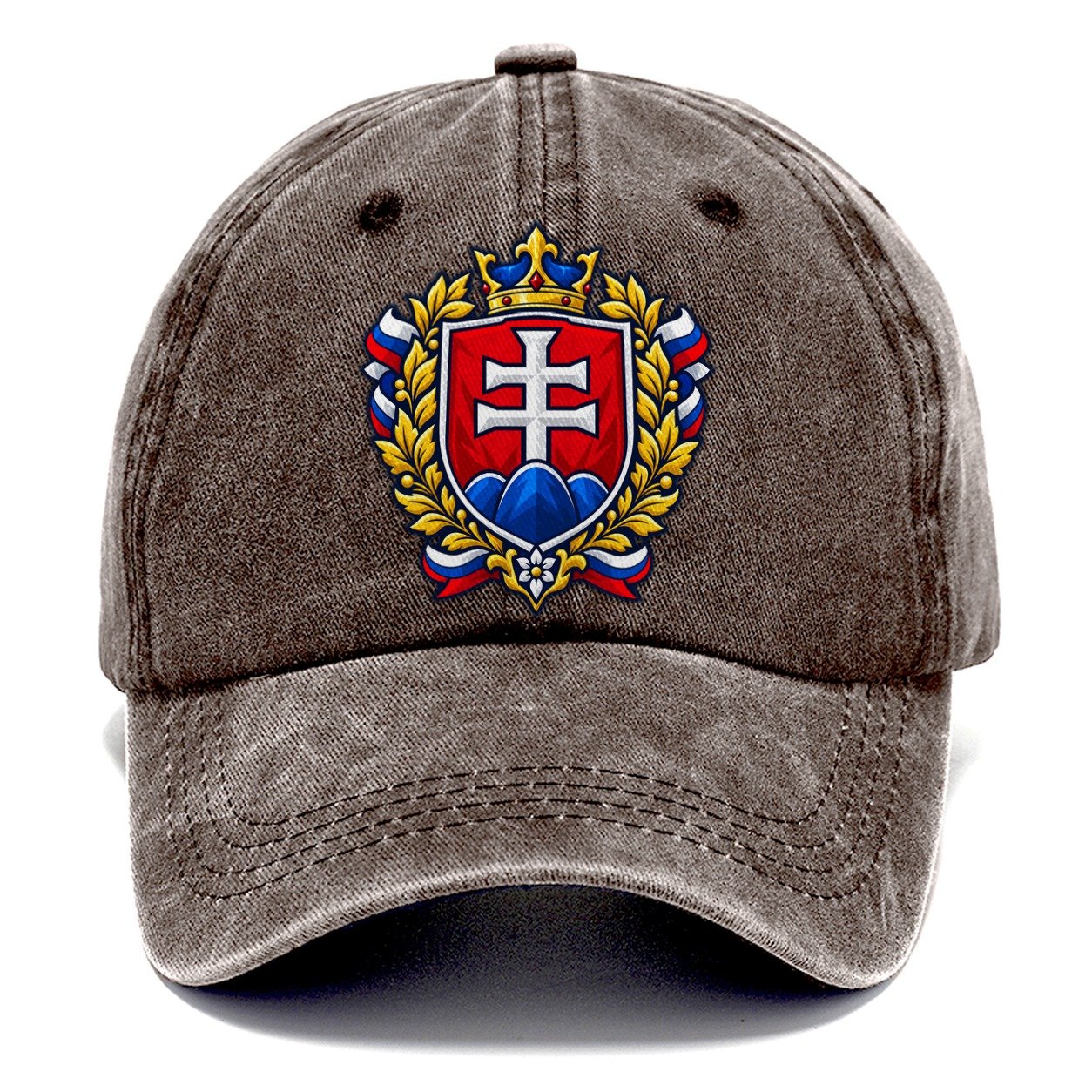 Slovakia Heraldic Crest Country Logos Classic Cap – Brown
