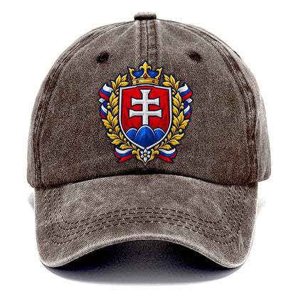 Slovakia Heraldic Crest Country Logos Classic Cap – Brown