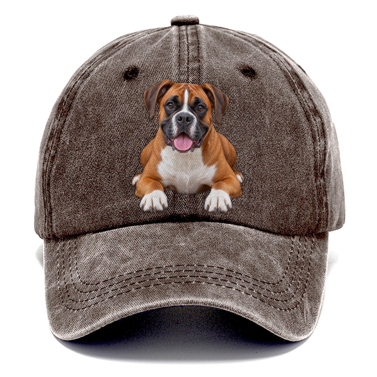 Boxer Lying Down Top Breeds Classic Cap – Brown