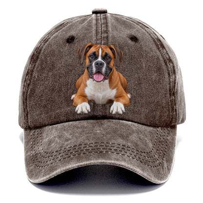 Boxer Lying Down Top Breeds Classic Cap – Brown