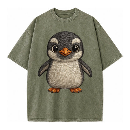 Baby Gentoo Penguin Vintage T-shirt – Army Green
