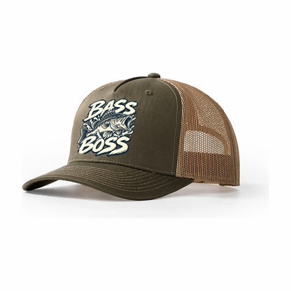Bass Boss Fishing Elegant Trucker Hat – Olive Khaki