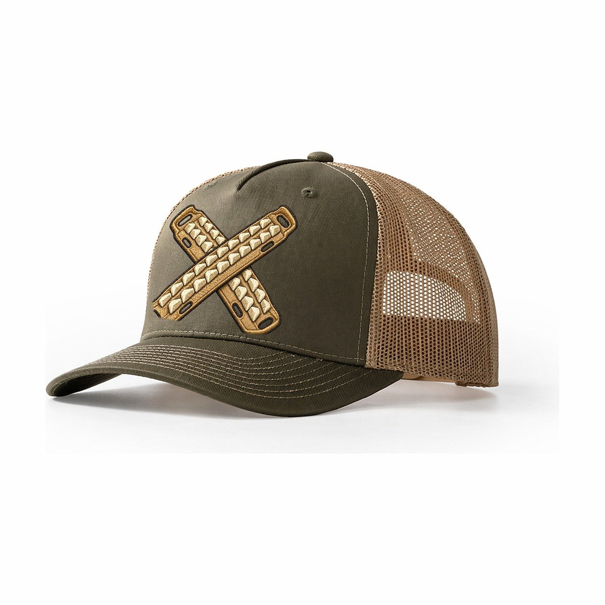 Crossed Traction Boards Off Roading And Overlanding Trucker Hat – Olive Khaki