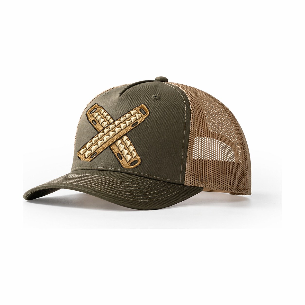 Crossed Traction Boards Off Roading And Overlanding Trucker Hat – Olive Khaki