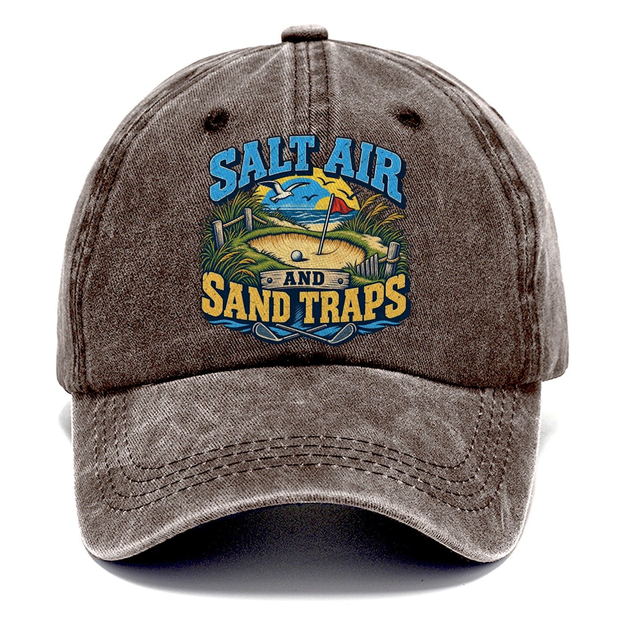 Salt Air And Sand Traps Golf Life Classic Cap – Brown