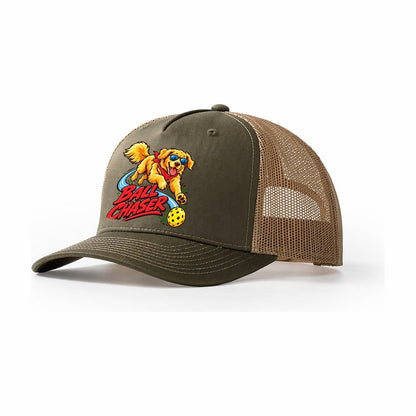 Ball Chaser Pickleball Life Trucker Hat – Olive Khaki
