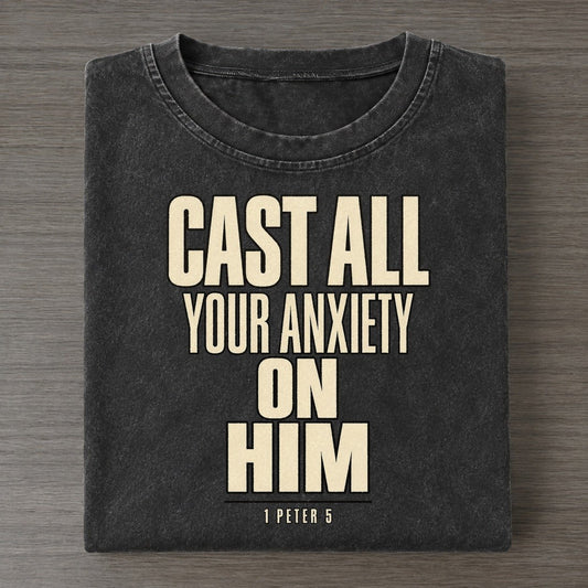 Cast All Your Anxiety Plain Gospel Vintage T-shirt – Black