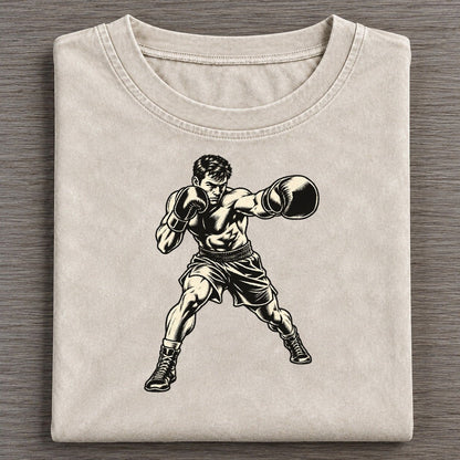 Boxer Guarded Jab Global Sports Ink Figures Vintage T-shirt – Off White