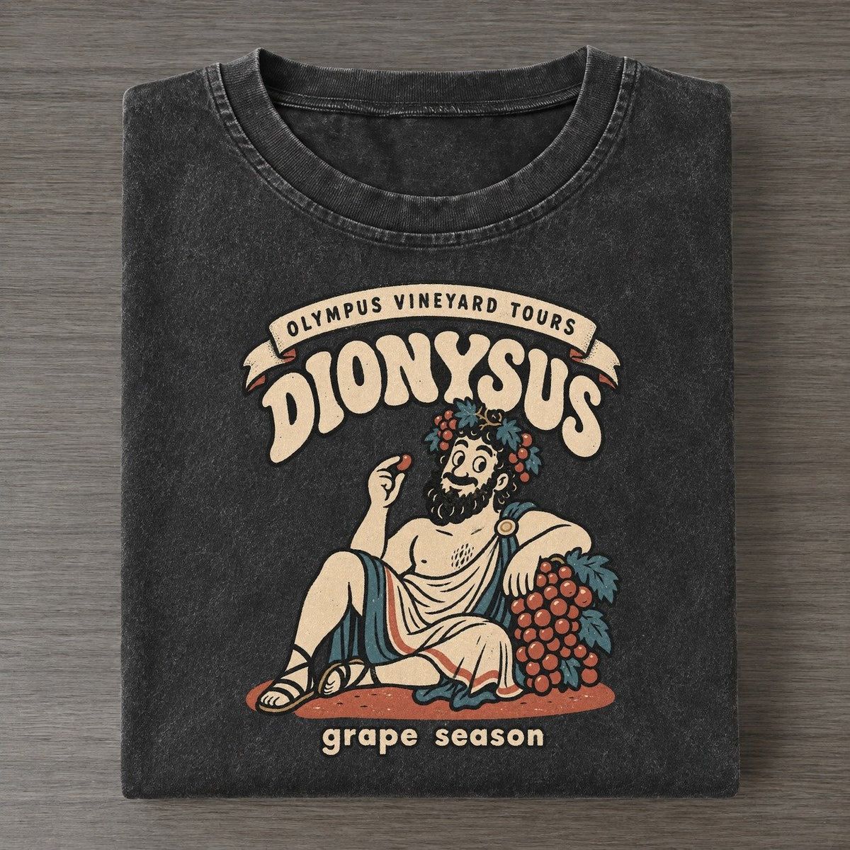 Dionysus Olympus Gift Shop Vintage T-shirt – Black