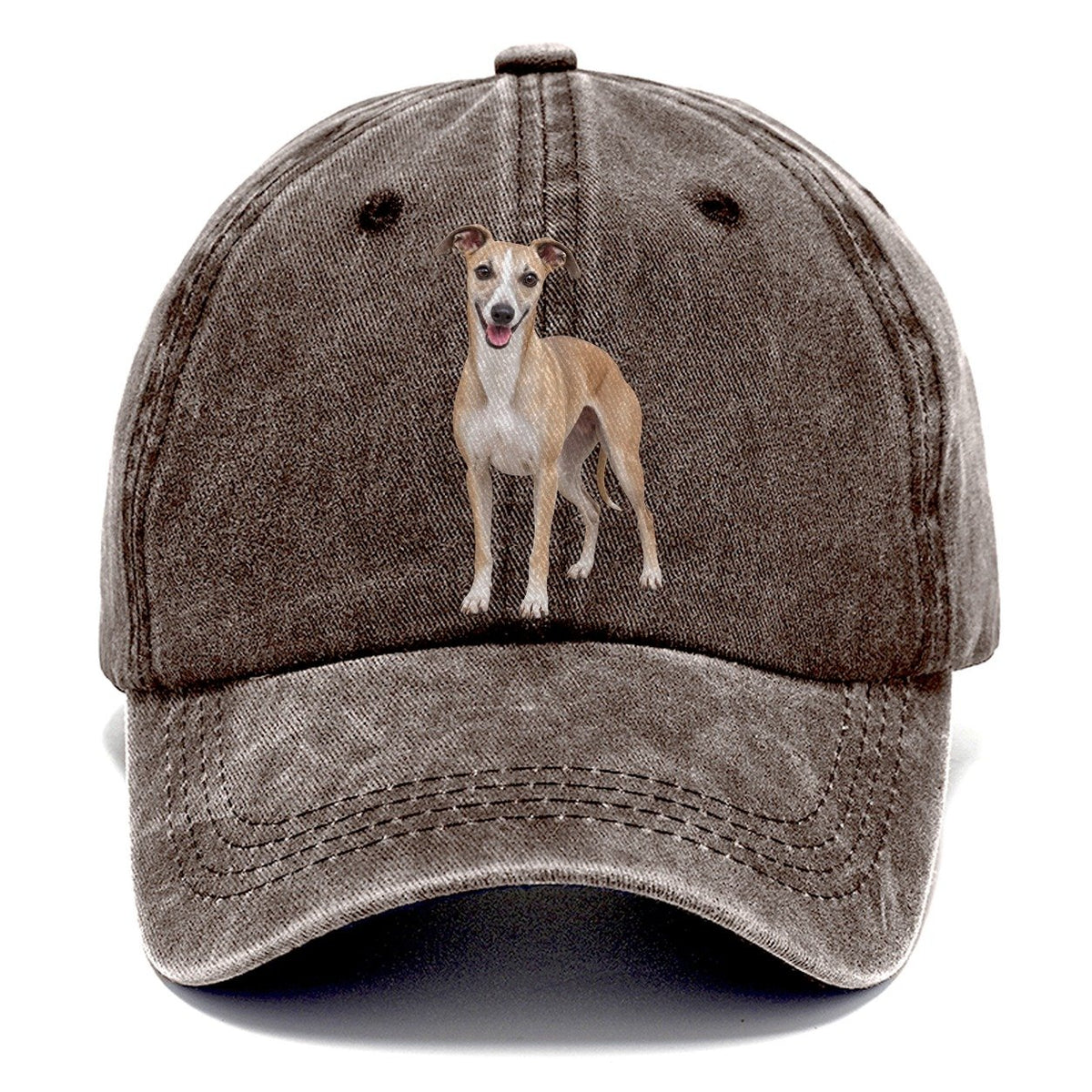 Whippet Standing Top Breeds Classic Cap – Brown