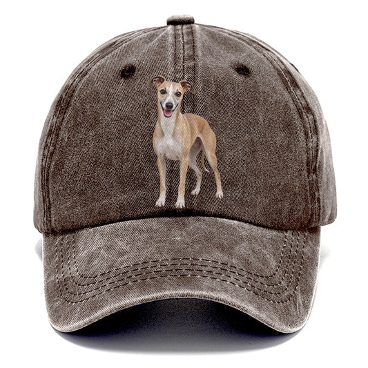 Whippet Standing Top Breeds Classic Cap – Brown