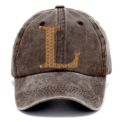 Woven Tweed L Monogram Classic Cap – Brown