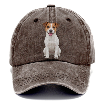 Jack Russell Terrier Sitting Top Breeds Classic Cap – Brown