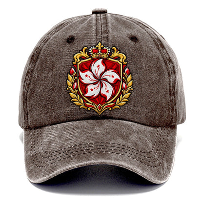Hong Kong Heraldic Crest Country Logos Classic Cap – Brown