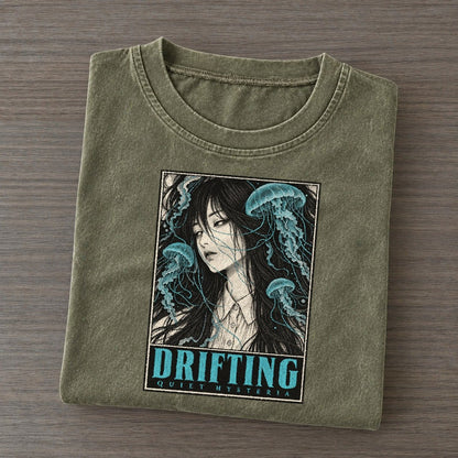 Drifting Quiet Hysteria Vintage T-shirt – Army Green