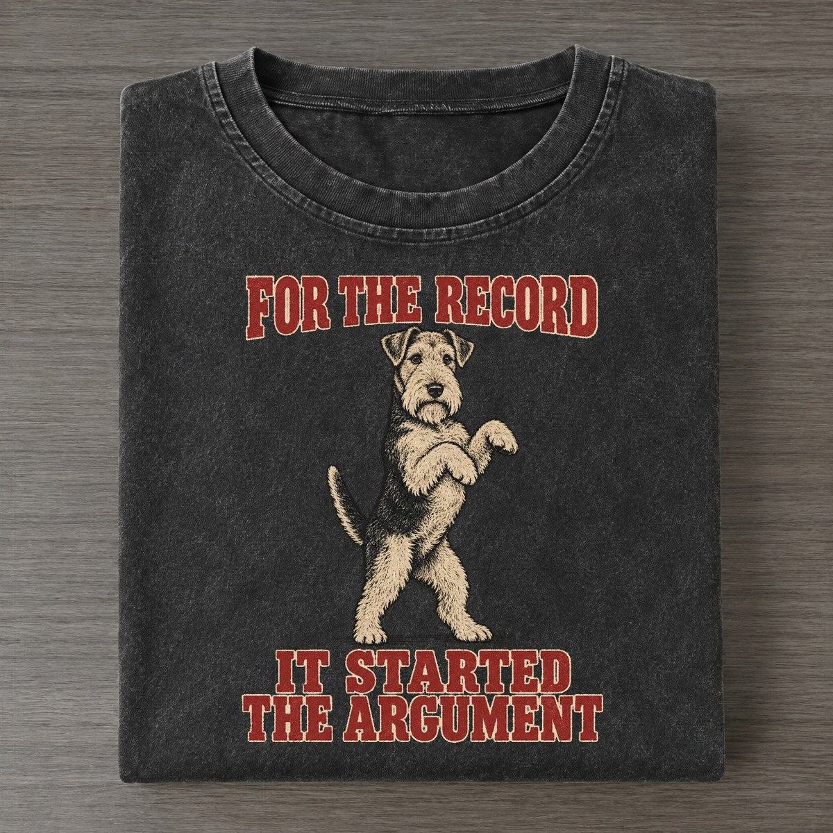 Welsh Terrier Dog Declarations Vintage T-shirt – Black