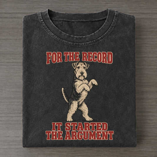 Welsh Terrier Dog Declarations Vintage T-shirt – Black