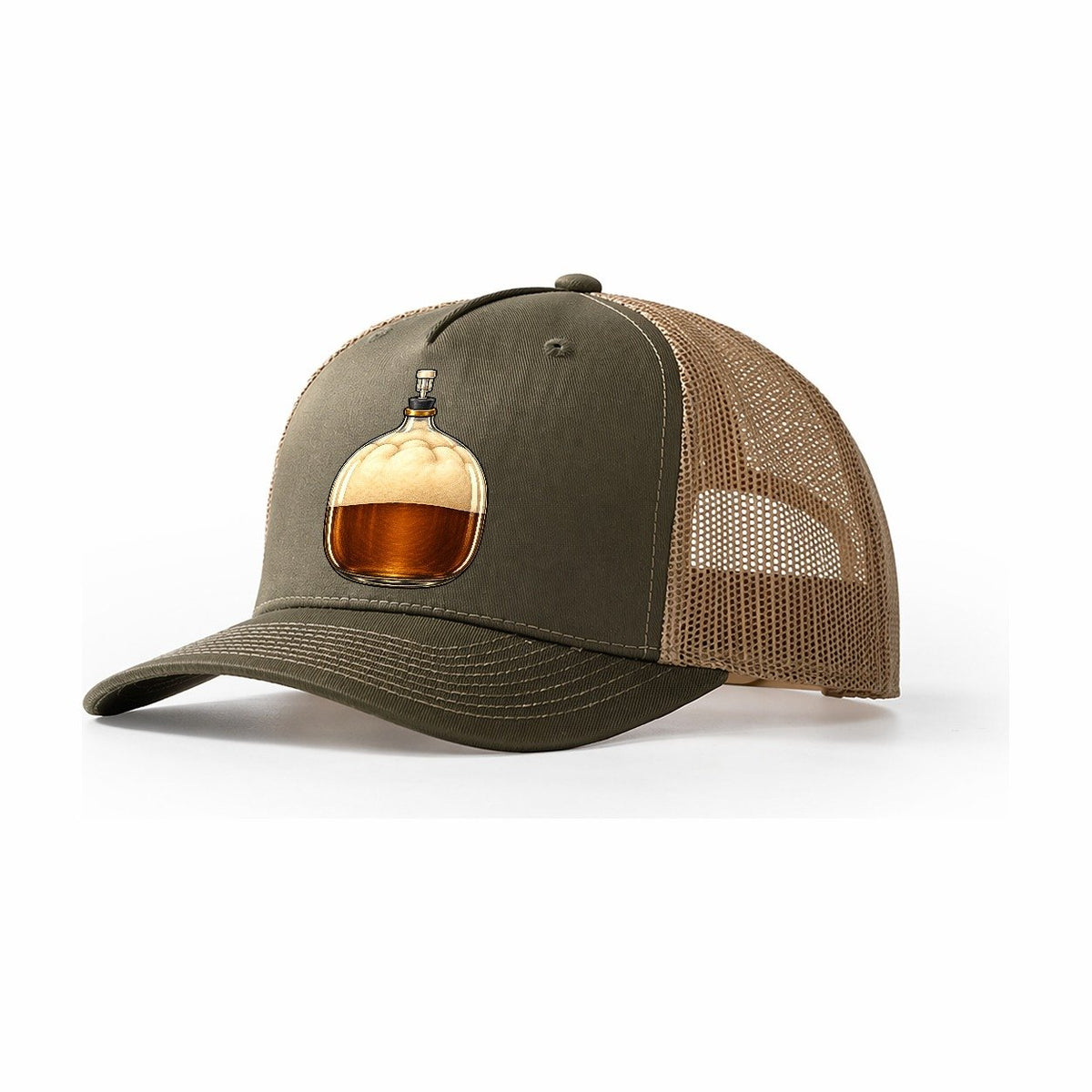 Carboy Of Fermenting Wort Homebrewing Trucker Hat – Olive Khaki
