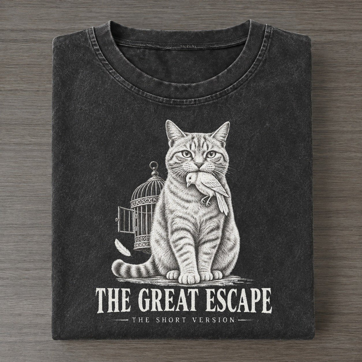 The Great Escape Short Version Cats Vintage T-shirt – Black