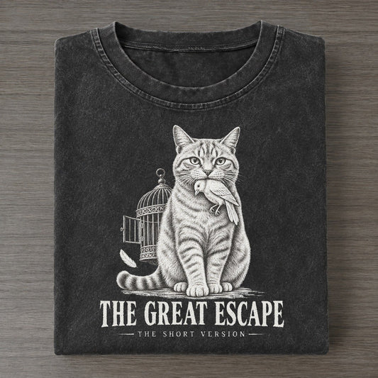 The Great Escape Short Version Cats Vintage T-shirt – Black