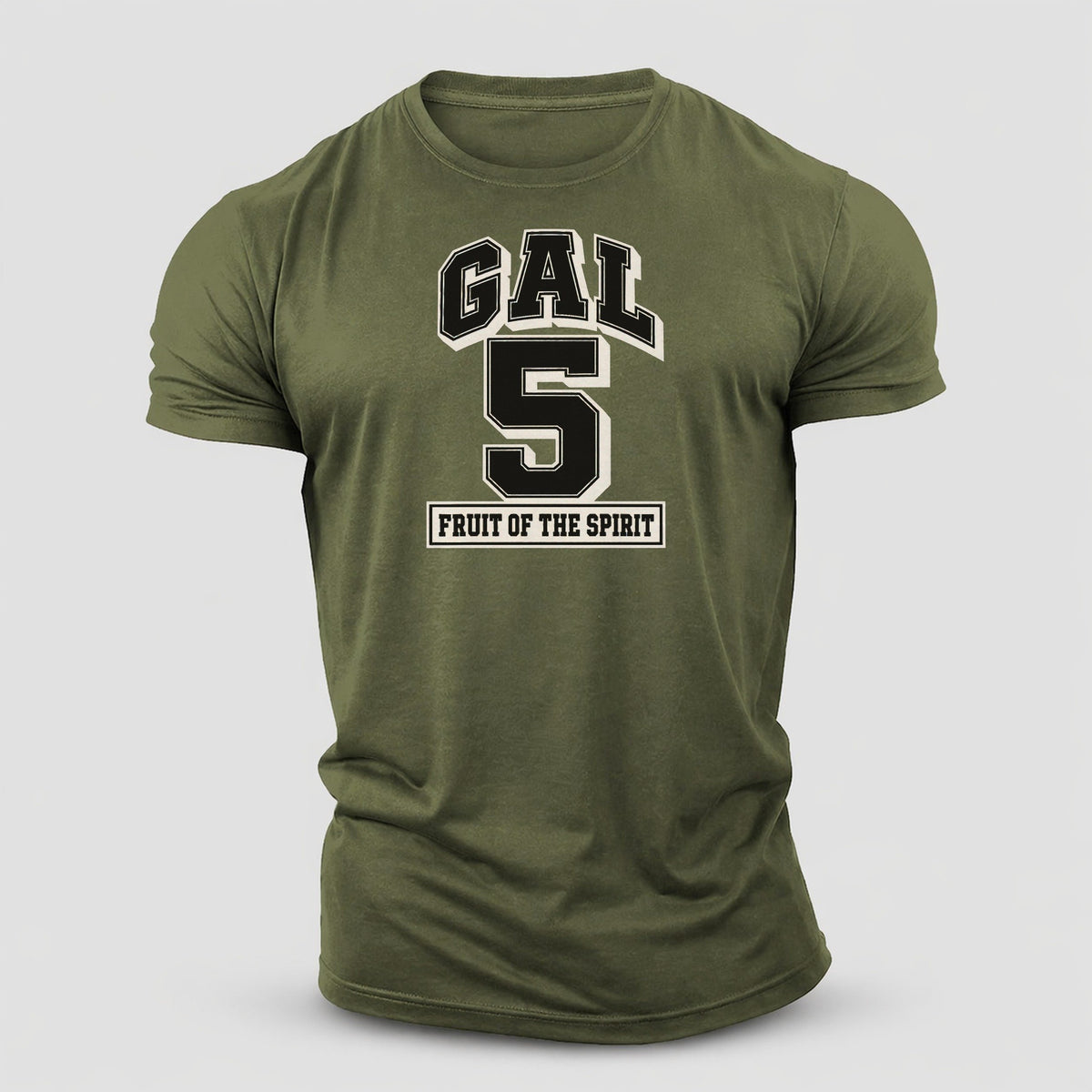 Galatians 5 Varsity Chapel Varsity Cotton T-Shirt – Army Green