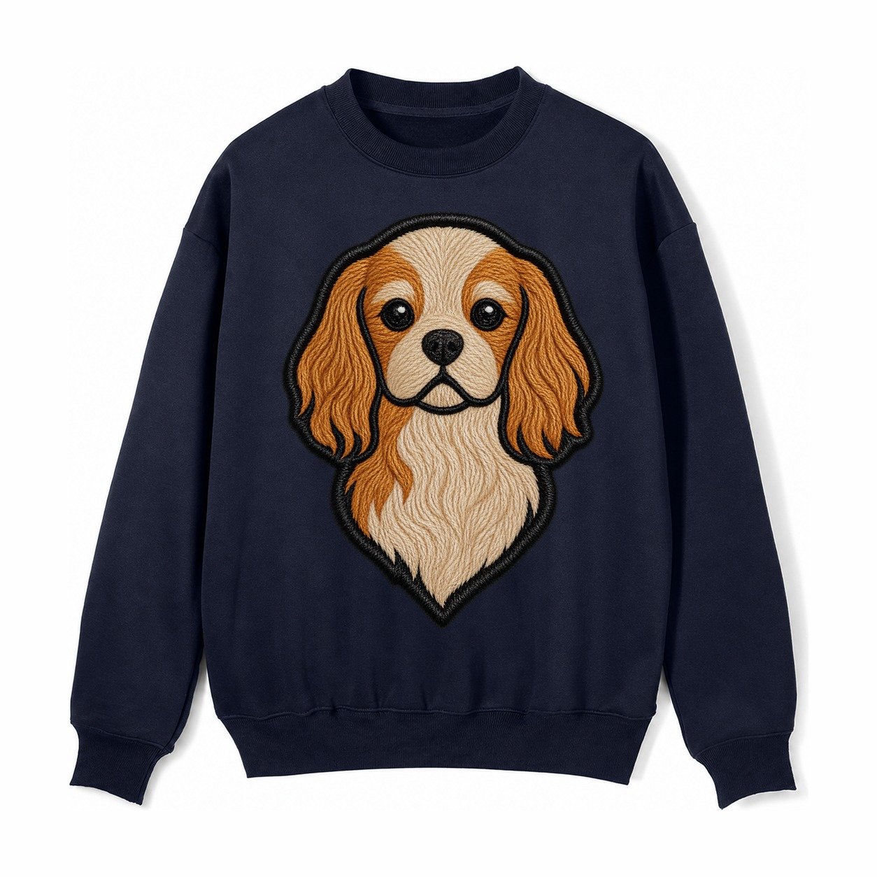 Cavalier King Charles Spaniel Modern G Fleece Sweatshirt – Navy Blue