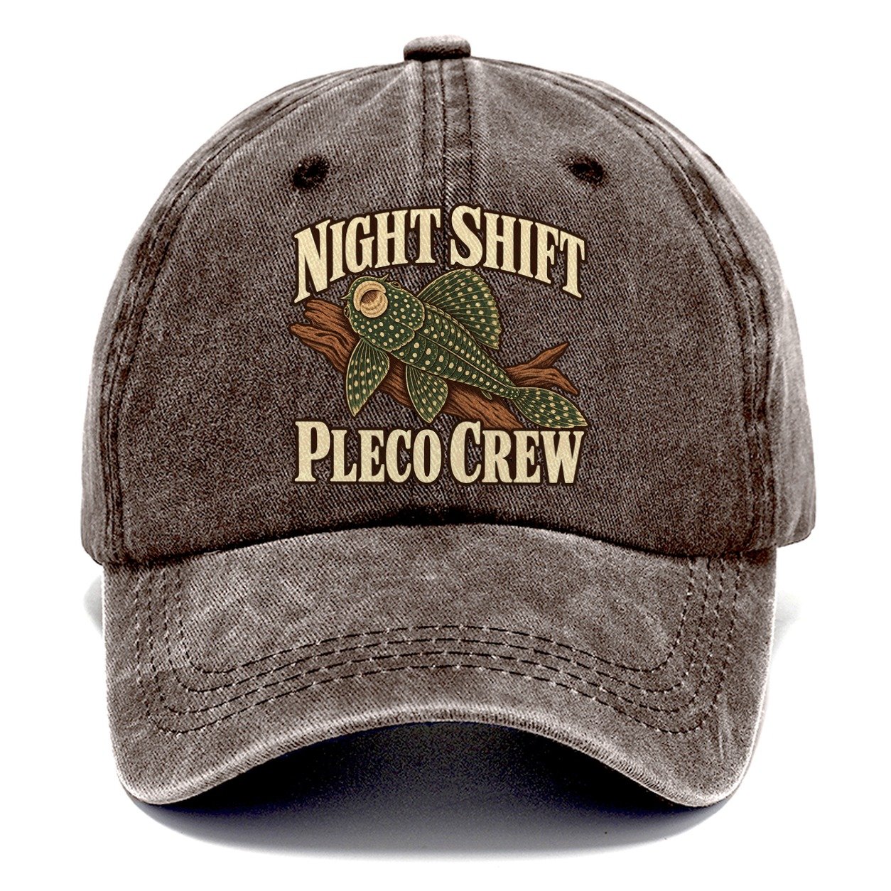 Night Shift Pleco Crew Aquarium Keeping Classic Cap – Brown