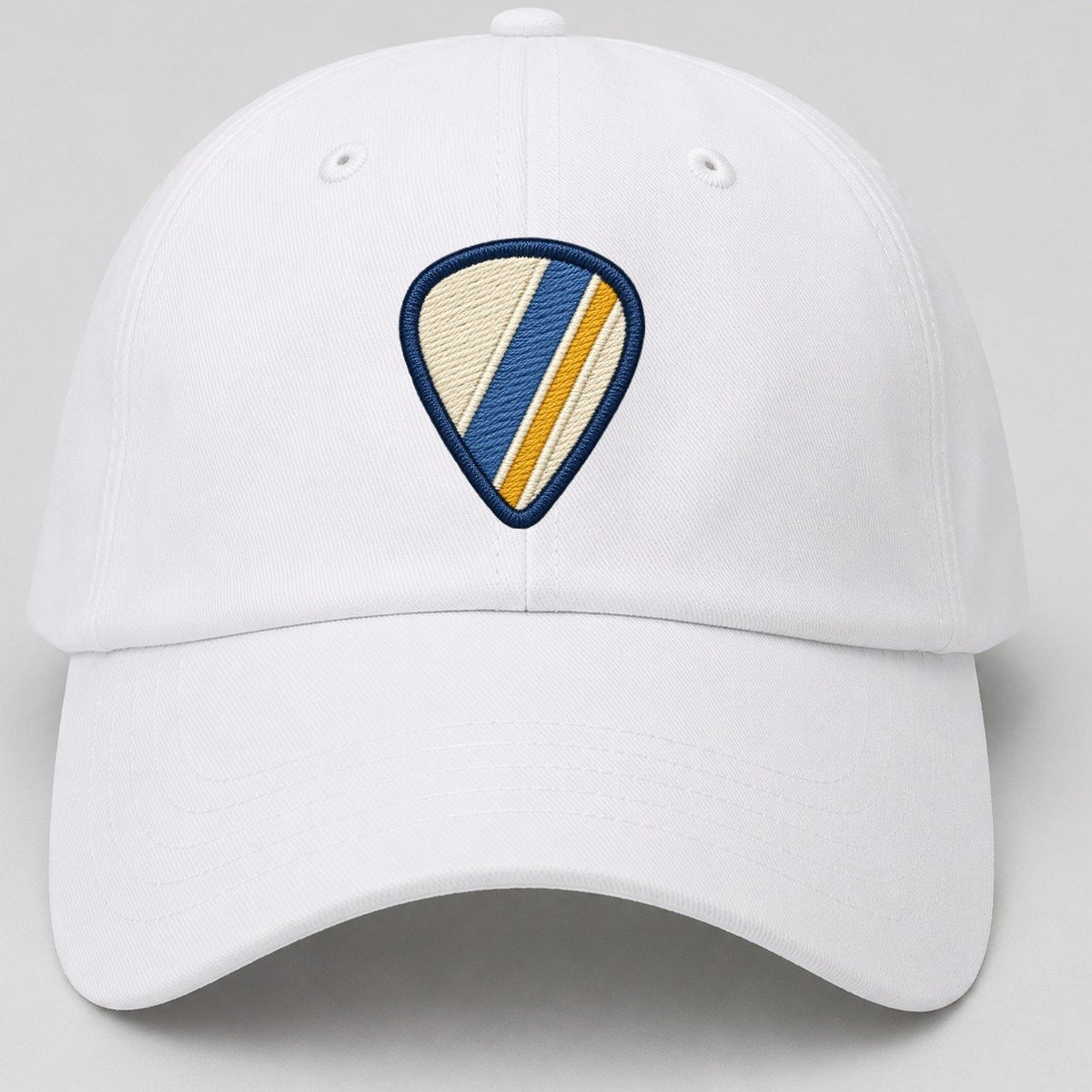 Guitar Pick Tiny Solo Marks Baseball Cap – White