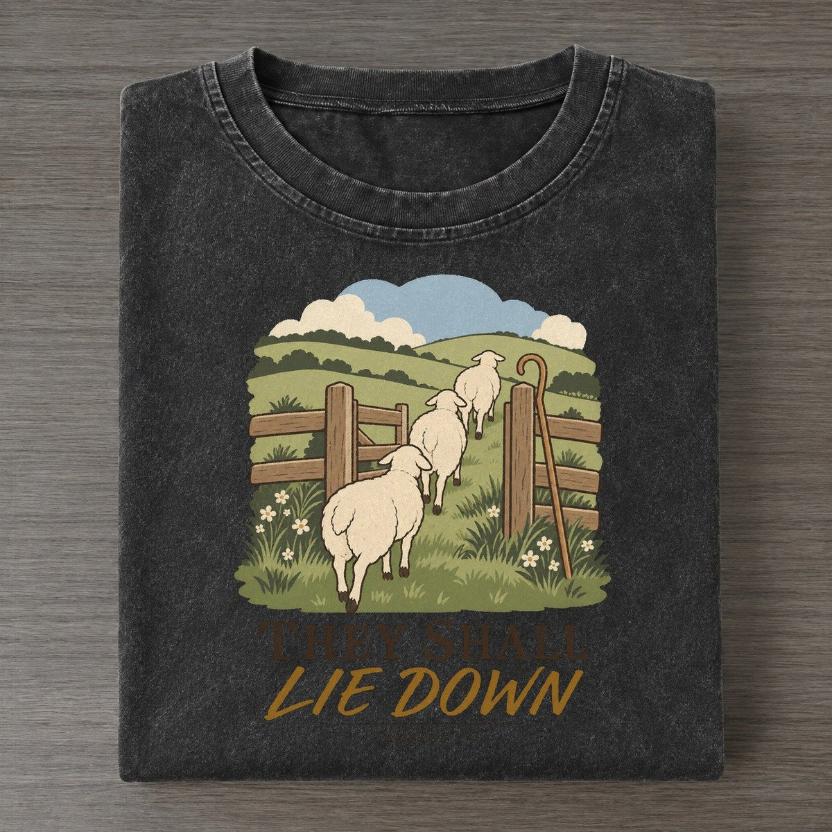 They Shall Lie Down The Counting Gate Vintage T-shirt – Black