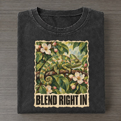 Chameleon Blend Right In Animal Puns Vol. 2 Vintage T-shirt – Black